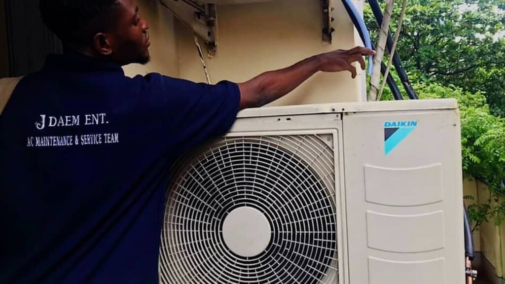 JDAEM HVAC maintenance and service team at work in Lagos